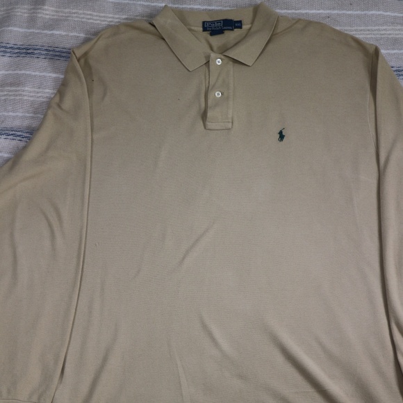 Vintage POLO by RALPH LAUREN Tan Long Sleeve Polo - Picture 3 of 7
